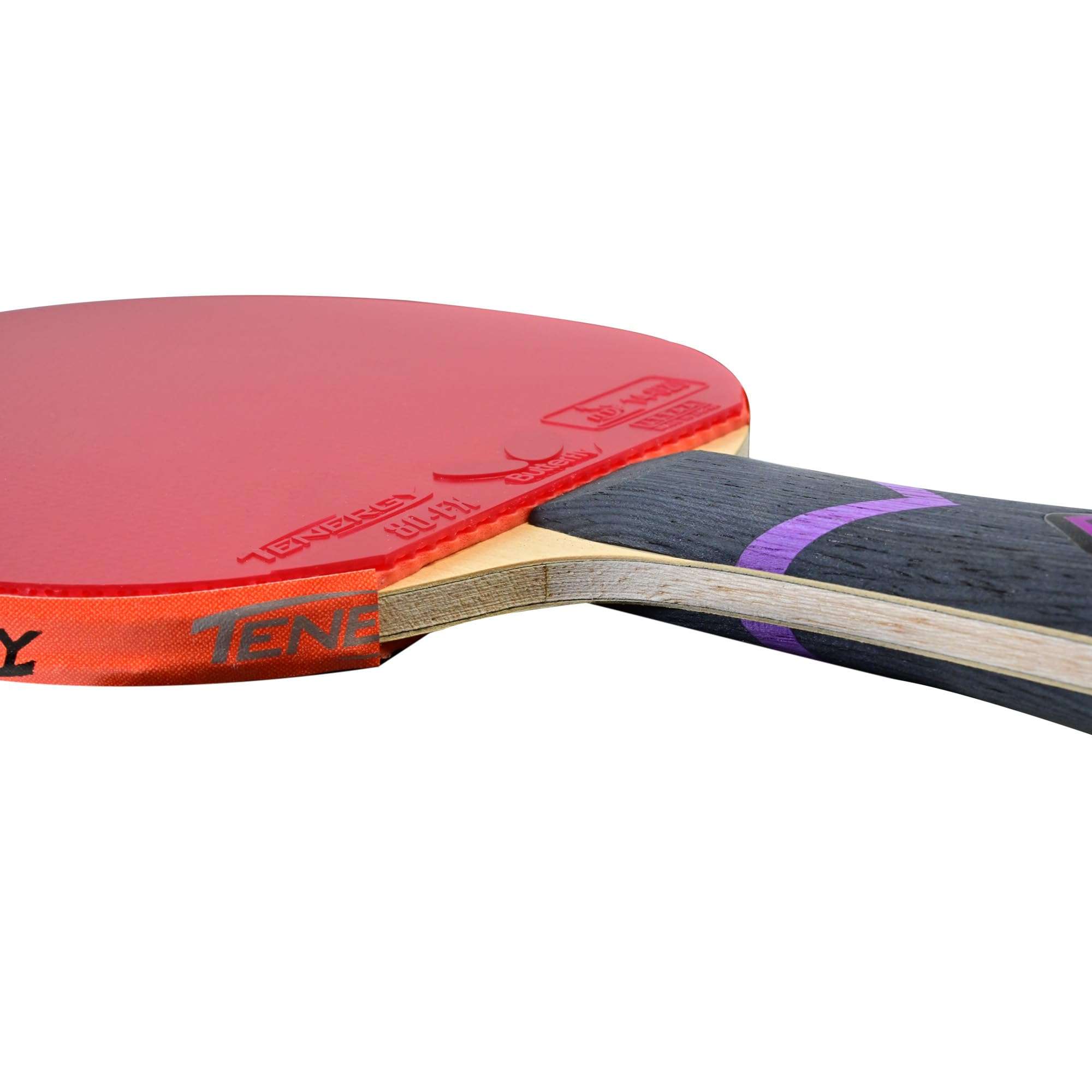 Butterfly Balsa Carbo X5 Pro-Line Table Tennis Racket - ITTF Professional Ping Pong Paddle – Carbon Blade Assembled with Tenergy 80 FX 2.1mm Red and Black Table Tennis Rubber 6