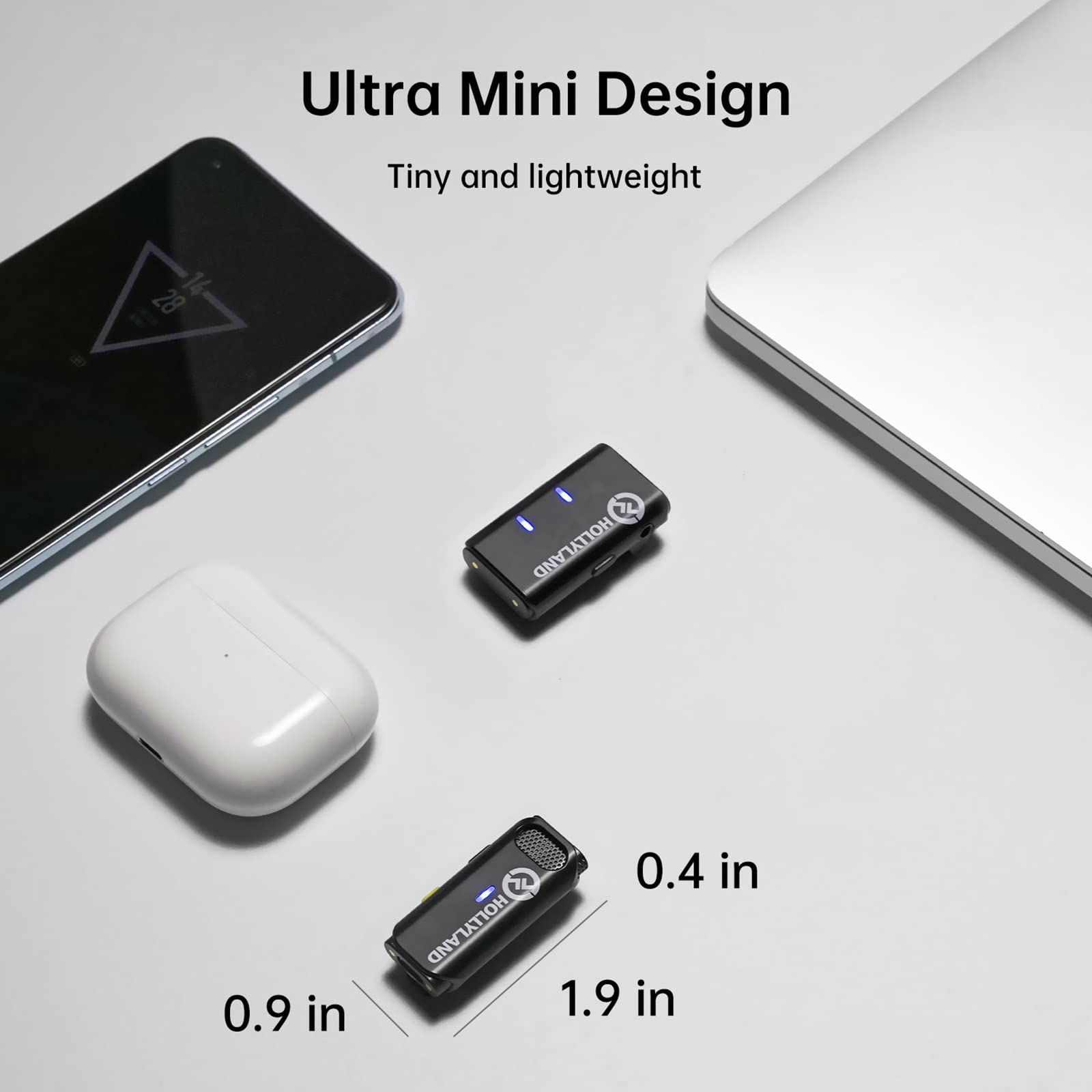 Hollyland Lark M1 Wireless Lavalier Microphone (1TX+1RX, No Charging Case) Compatible with iPhone Android Camera, 650ft 8h Noise Reduction Lapel Mic for YouTube, Interview, Recording, Vlog, Black 3