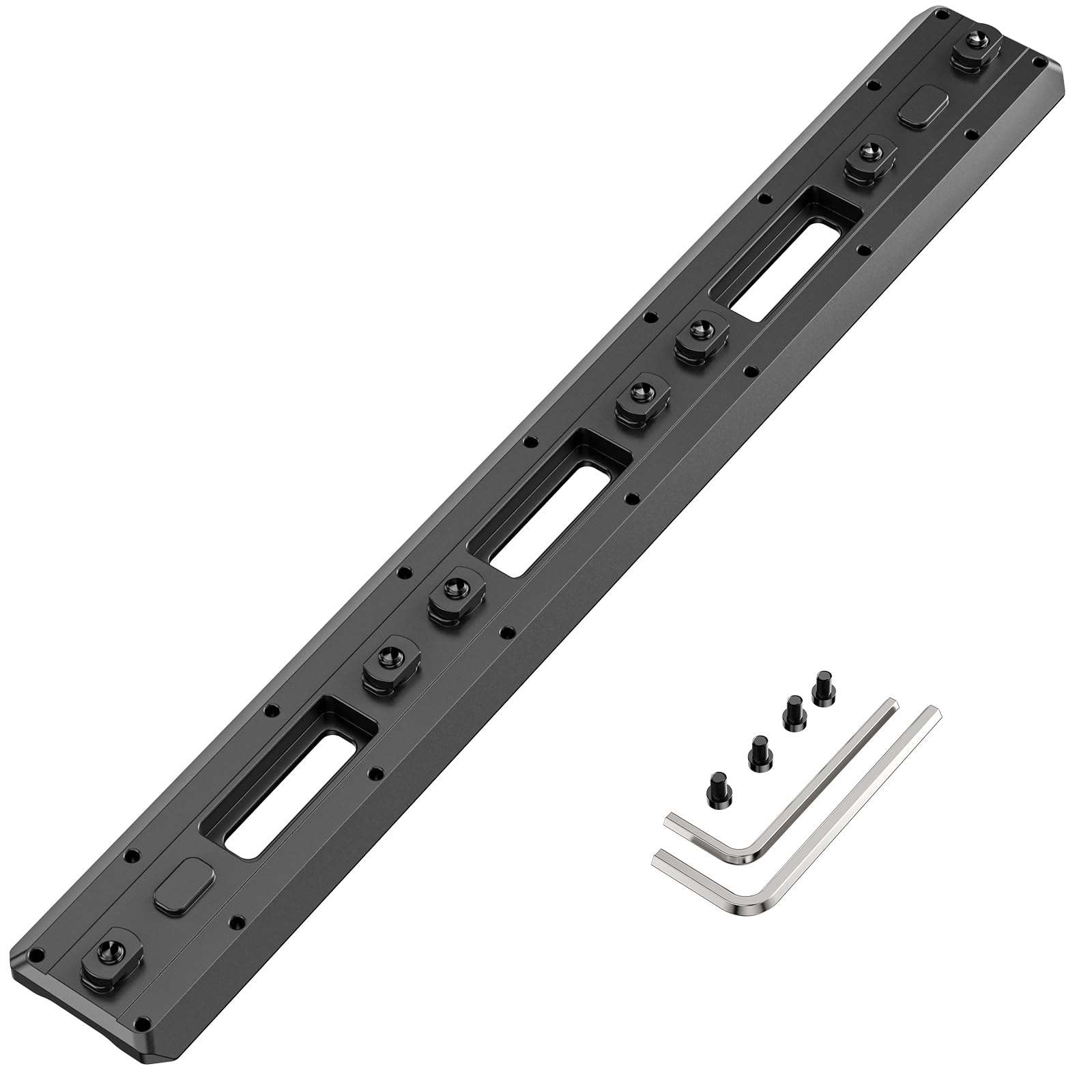 WEYLLAN MK300 Mlok Arca Rail, 300mm/11.81'' Quick Release Plate Mlok to Arca Swiss/RRS Dovetail, 6061-T6 Aluminum Bipod & Tripod Mount Adapter with Three QD Sling Mount Holes 1