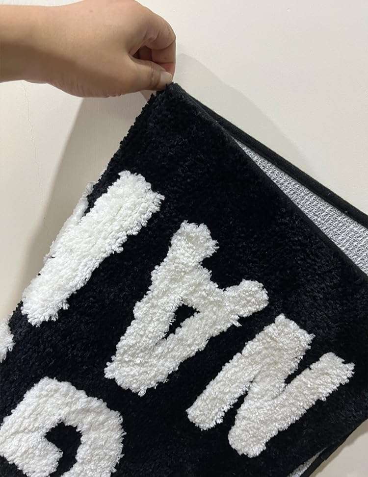 Voanyinin Get Naked Bath Mat Cute Black and White Bathroom Rugs (20x32 inch) 3