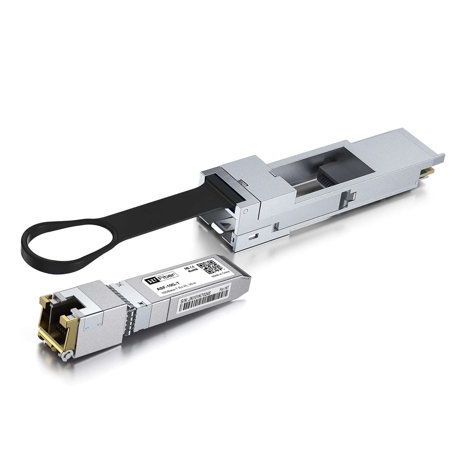 QSA Adapter with 10Gbase-T Transceiver, 40G QSFP to 10G SFP+ Adapter, 10G SFP+ to RJ45 Copper Module, for Juniper EX-SFP-10GE-T, Reach 30m 1