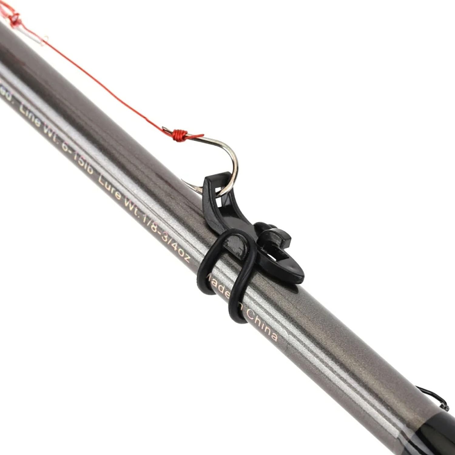 Dsjnf Fishing Hook Keeper Plastic Jig Hook Lure Accessories Rod Hook Keeper Hook Holder for Fishing Rod for Fishing Rod Tool Bait Casting Black 10set 5