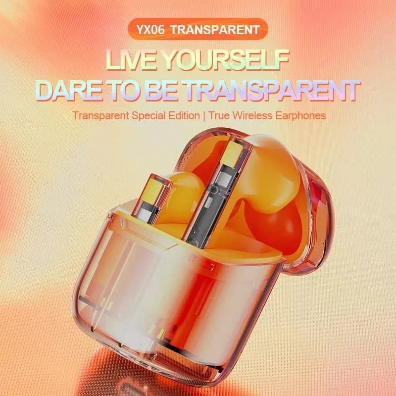 Printme™ New Launch, Earbuds TWS, Gaming Transparent Earbuds, ENC Noise Reduction 200 MAH Battery, 49 ms Latency Gaming Mode, IPX5 Water Resistance [Orange] 6