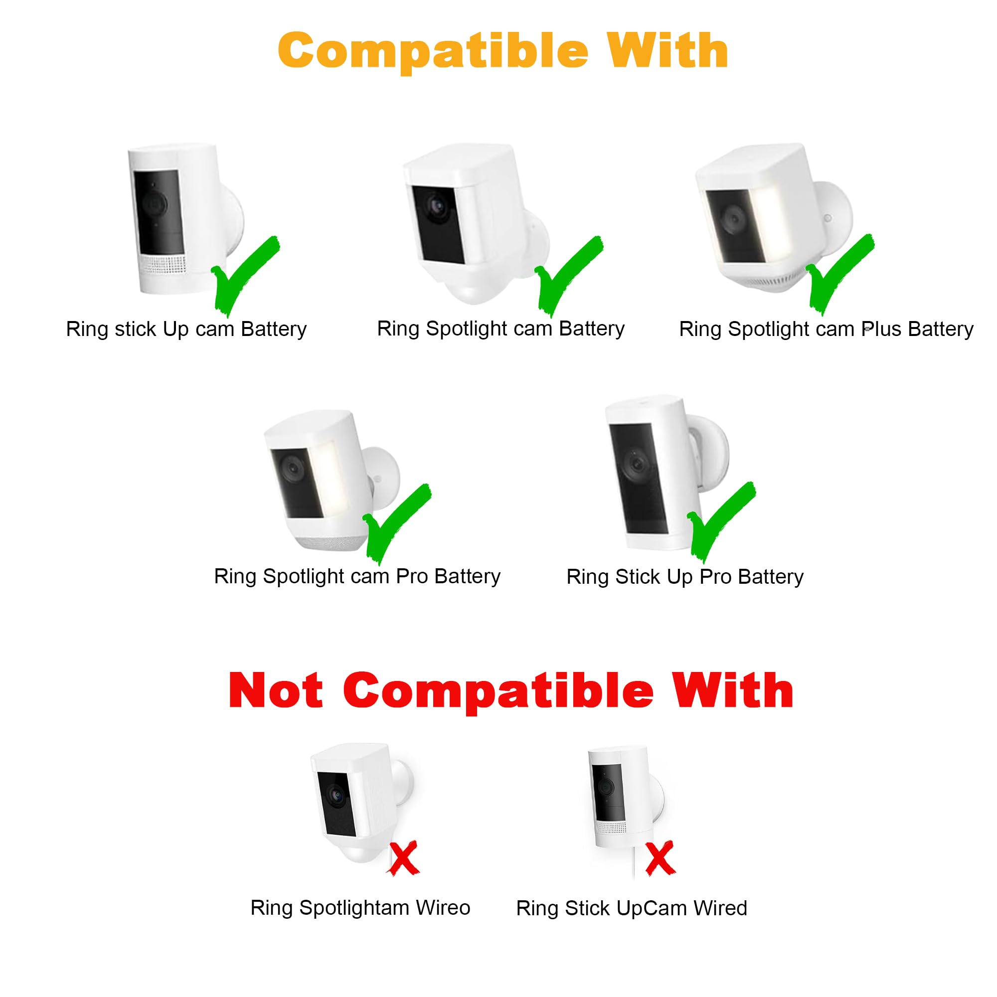 Solar Panel Charger for Ring Camera, Compatible with Ring Stick Up Cam Battery, Spotlight Plus/Pro, Waterproof, 4M/13FT Cable，6W Fast Charging (Black 1Pack) 5
