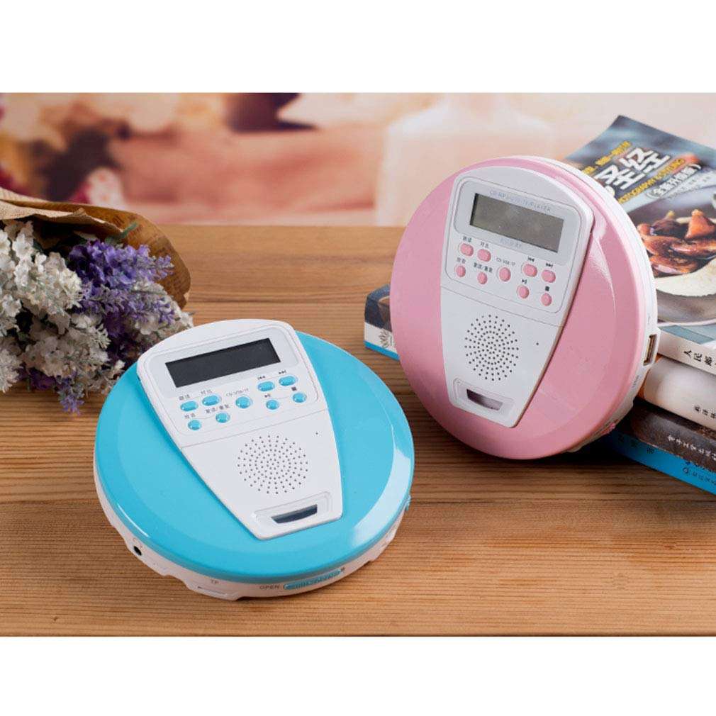 QAIYXM Rechargeable Portable CD Player for Audio CD&MP3 Disk Support U Disk&TF Card with Built-in Speaker & Anti-Shock/ESP,B 2