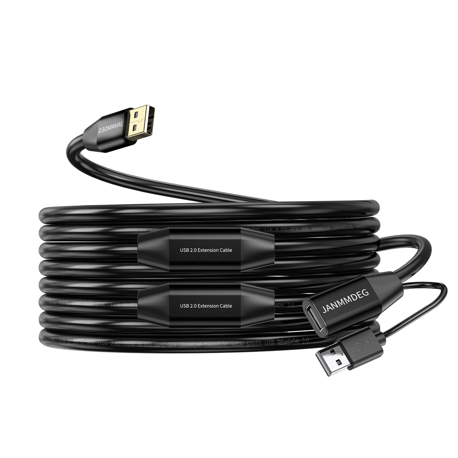 USB Extension Cable 80ft, JANMMDEG USB 2.0 Type A Male to Female Active USB Cable,with A Extension chipset Signal Booster - Active Extension/Repeater 1