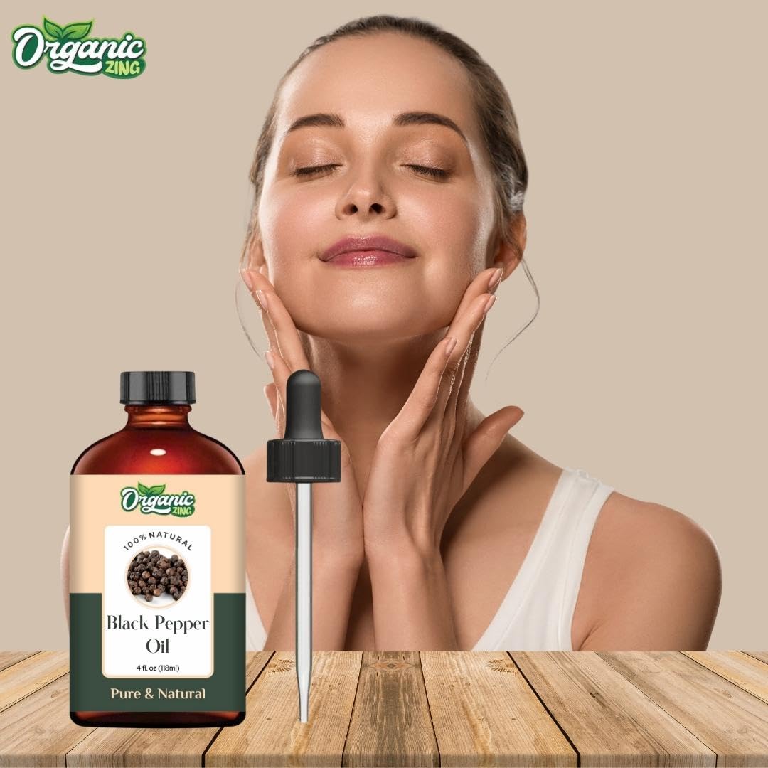 Organic Zing Black Pepper (Piper Nigrum) Oil | Pure & Natural Essential Oil for Skincare and Hair Care - 118ml/3.99fl oz 6