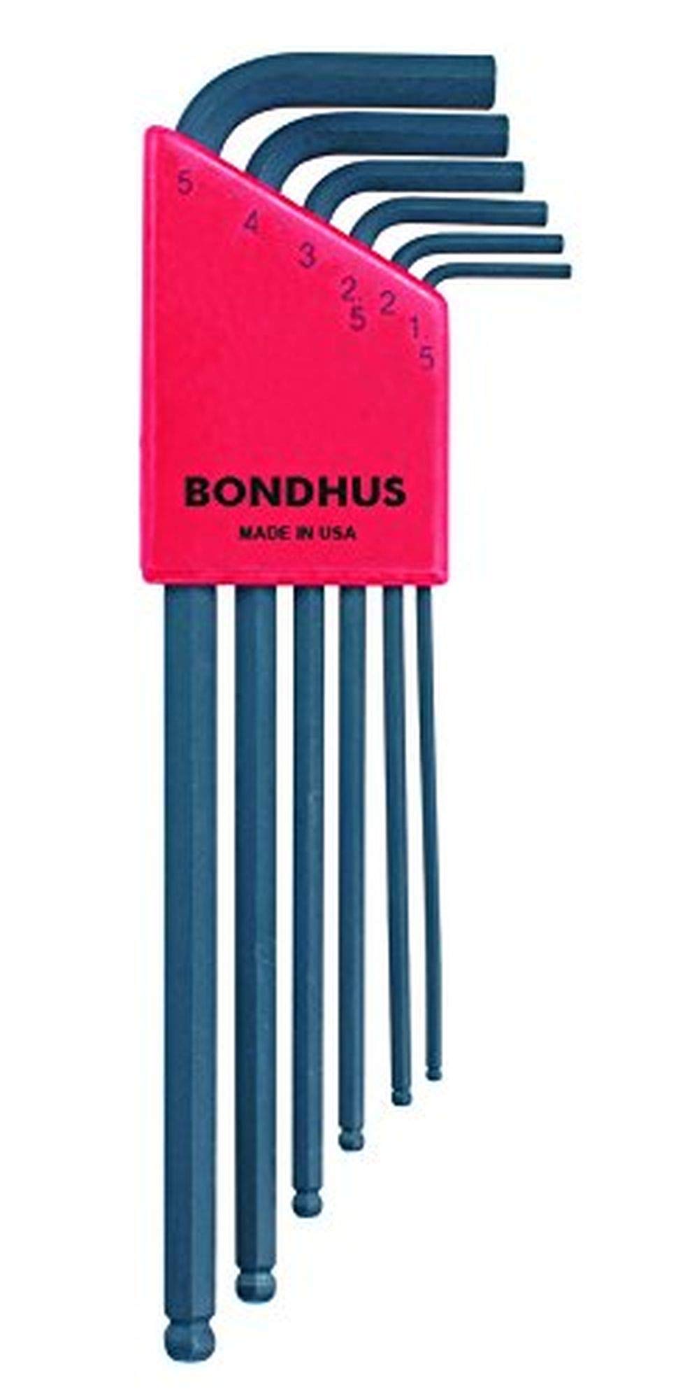 Bondhus 10946 Set of 6 Balldriver L-Wrenches, Sizes 1.5-5mm 1