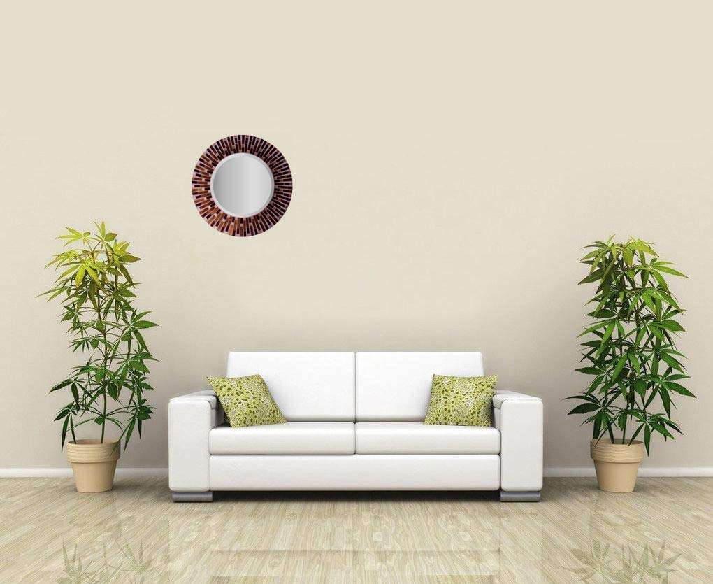 Lulu Decor, Amber Rays Mosaic Wall Mirror, Decorative Beautiful Round Beveled Wall Mirror, Frame Measures 16", Beveled Mirror Measures 9.5" (LP84M) 5