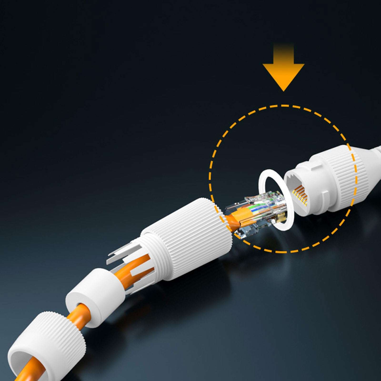 Vdaxvme User Friendly Waterproof Connectors IP67 Ethernets Cable Connectors Stable Transmission Couplers Extenders 3