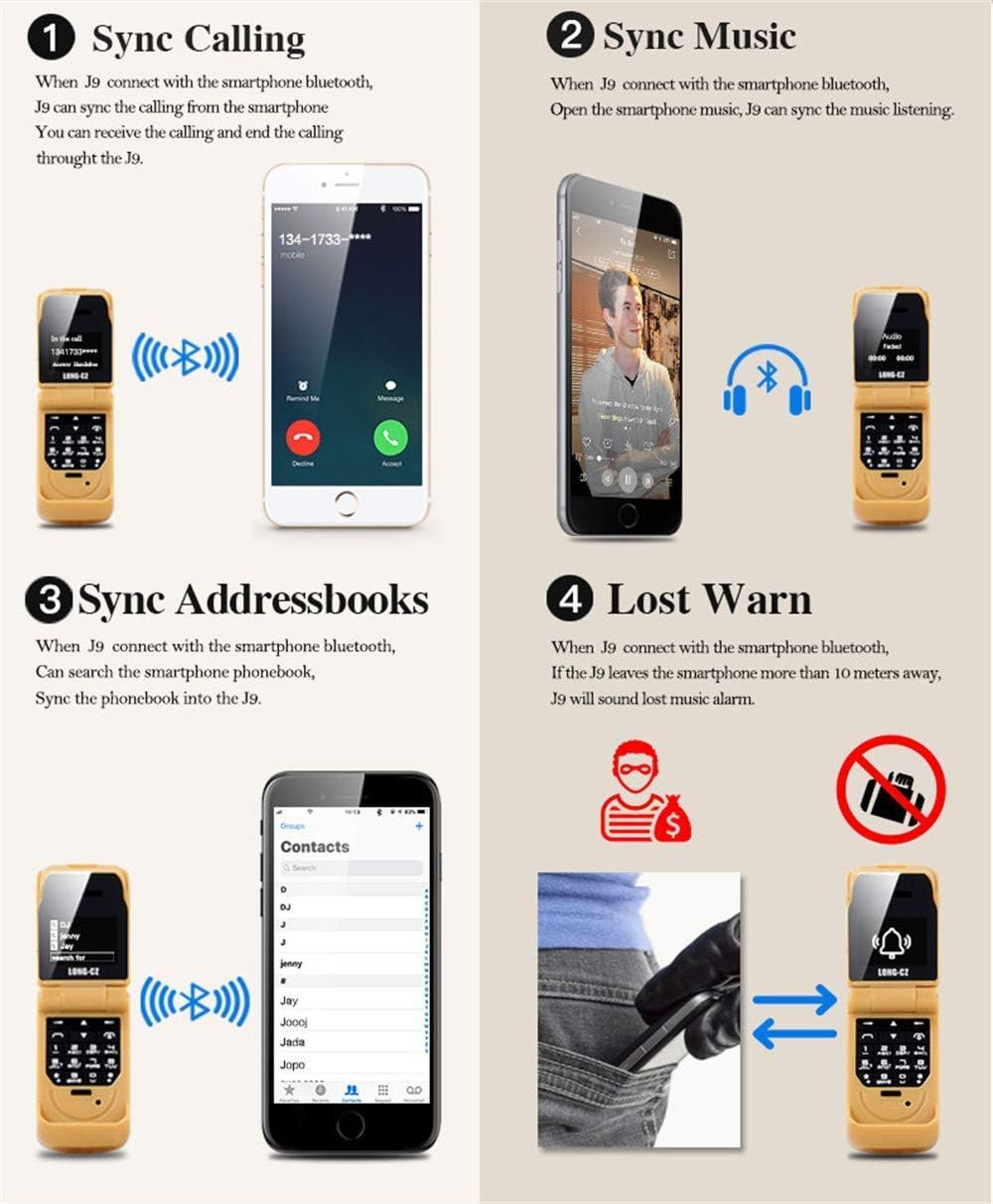 SHIVANSH J9 World's Smallest Flip Mobile Phone Single Micro Sim Support with Bluetooth Dialer and Voice Changer 32 mb Storage 6