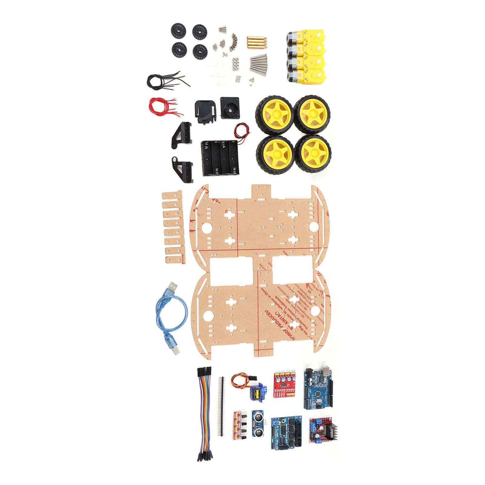 Respicefinem Stable Robot Kit 25. 0×17. 0×5. 0 Smart Robot Car Chassis Kit Tracking Motor Robot Smart Car for 4Wd Smart Robot Car Chassis Kit Control 4