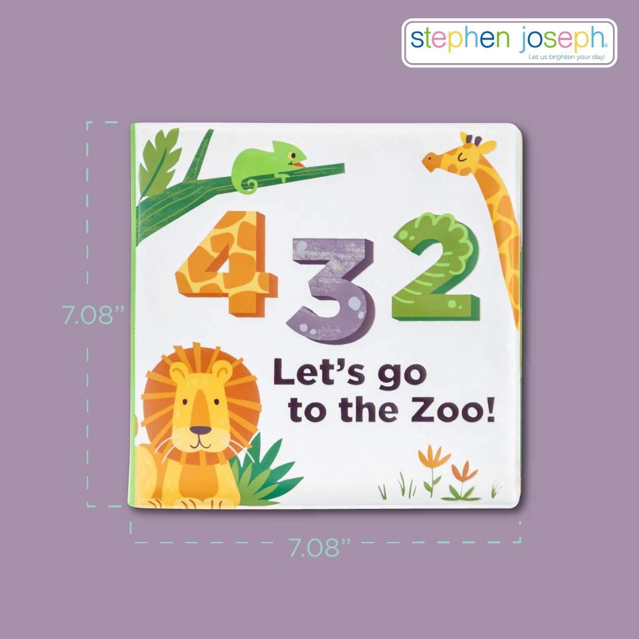 Stephen Joseph, Floating Color Changing Bathtime Book, Toddler Bath Toys, Zoo 4