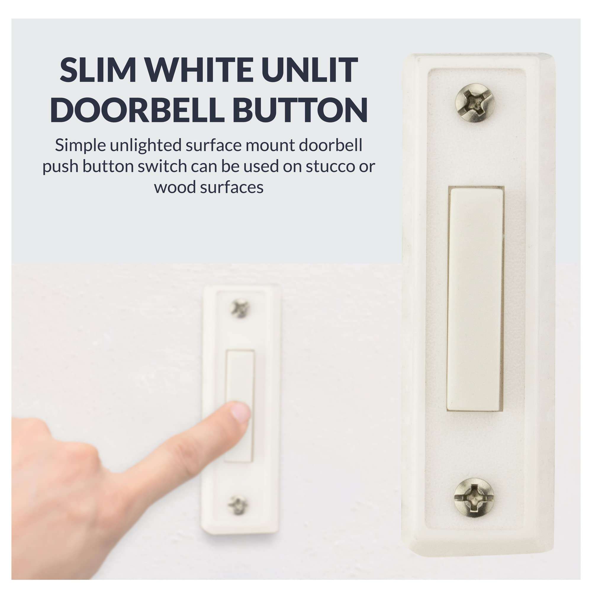 Newhouse Hardware BT1W Unlighted Doorbell Button, 1-Pack, White 5