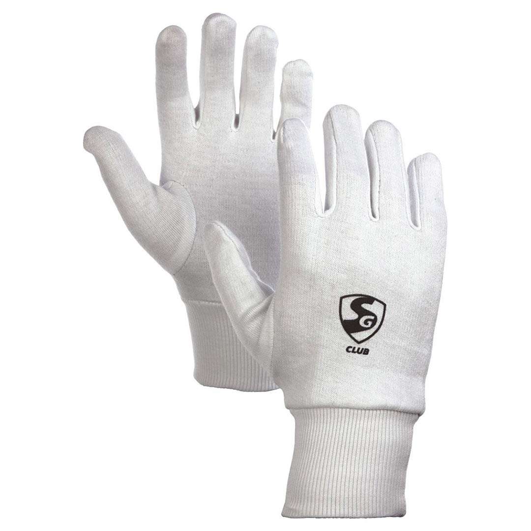 SG Club Cricket Wicket Keeping Inner Gloves for Junior | Cricket Kit for Kid | Use for Wicket Keeping and Batting | Faster Sweat Absorbtion | Cotton Material | Comfort Fit | White 1