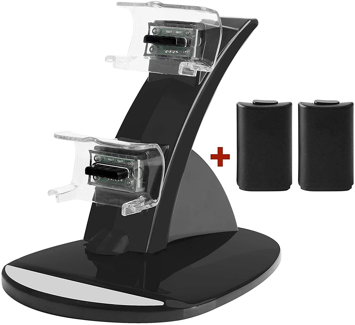 Controller Charger for Xbox 360, Y Team Battery Charger Kit for Xbox 360 Controller, Dual Charger Charging Docking Station Kit for Xbox 360 360E 360S Controller with 2 Battery Pack 1