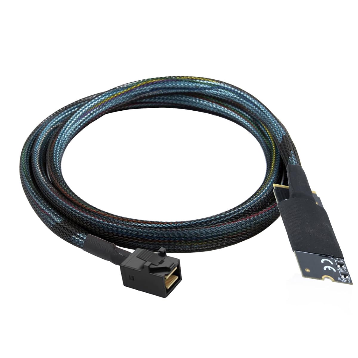 AoQhir M.2 (M-Key) to SAS SFF-8643 HD Cable,High-Speed Plug and Play Server Data Cable Compatible with RAID Controller, U.2 NVMe SSD, Storage Expansion (0.5M/19.68in) 3