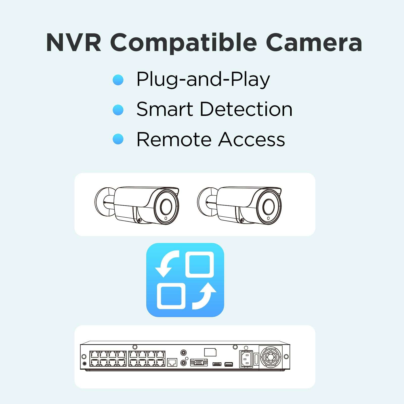 INNOSECU 4MP Outdoor IP Security Cameras (4× INB4FR37F-B) Bundled with an 8CH PoE NVR with 2TB HDD (IN-NVR8P2TC) Form a Plug-and-Play PoE Camera Security System Featuring AI Detection 3