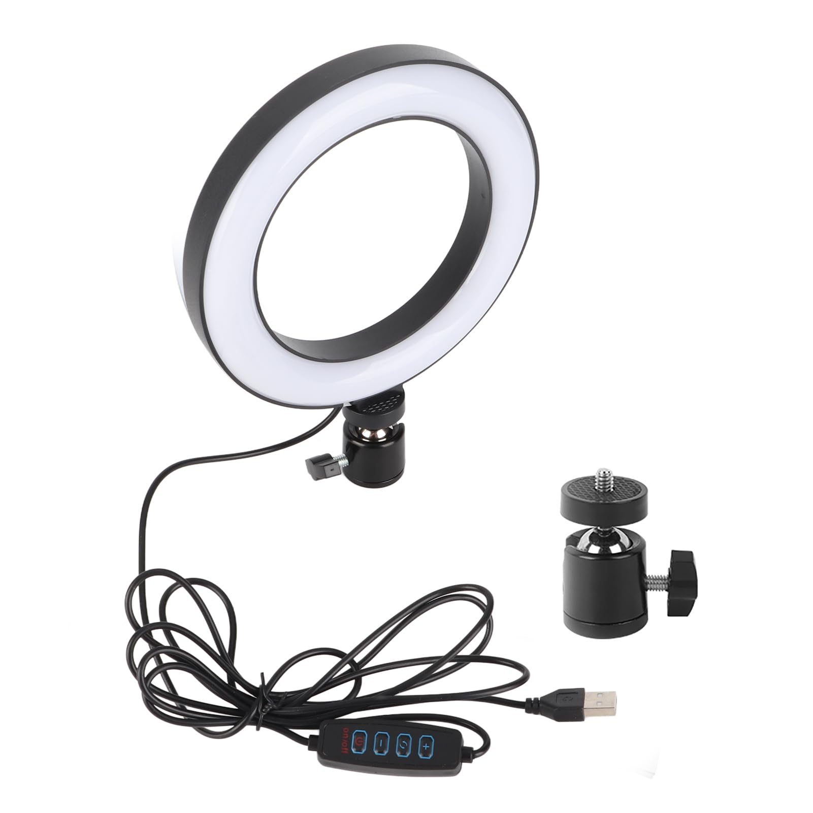 XIASABA 6 Inch LED Dimmable Ring Light Adjustable Fill Light with Ballhead Ideal for Vlog Live Video Studio Offering Three Color Temperatures Long Power Cable and Easy Installati 1