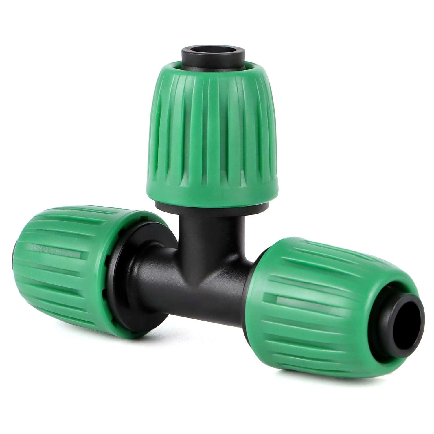 RedChili 14 Pcs 1/2 Inch Irrigation Tubing Tee Fittings, (1/2" ID x0.6-0.65" OD) 16mm Drip Tubing Barbed Locked Nuts Connectors Anti-Drop 1/2" T Parts for Garden Lawn Irrigation System 1