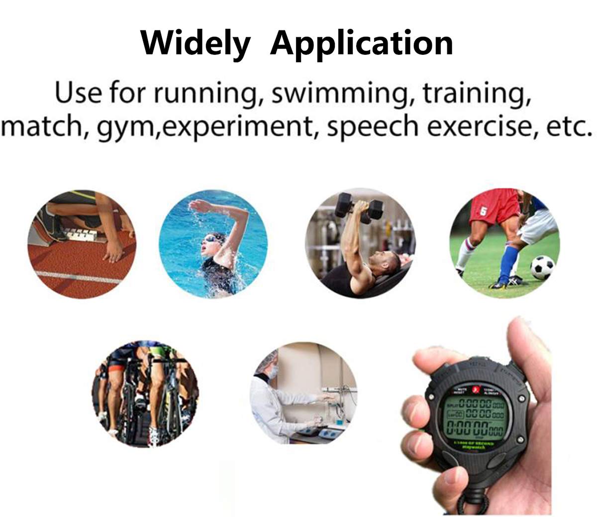 Digital Stopwatch Timer with Back Light Stop Watch 0.001second Timing|100 Lap Memory,Large dispaly Alarm Clock for Coach Sports Swimming Running Marathon Competition(100LAP(Back Light)) 4