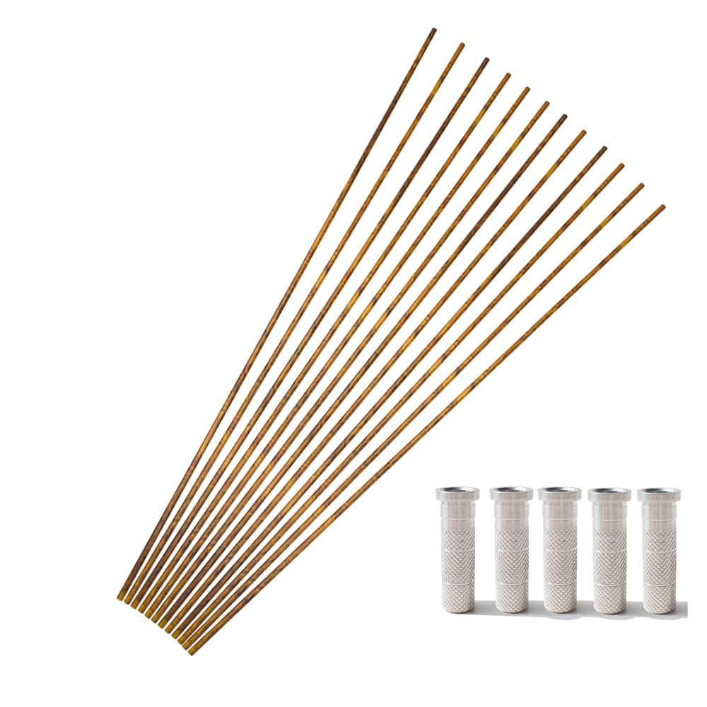 HNZMDY 12 Pcs 30 Inch 6.2 mm Pure Carbon Arrow Shaft Spine 250 300 350 400 450 500 550 600 Carbon Shaft Tube with Aluminum Inserts for DIY Archery Hunting Shooting Practice (Camo, Spine 500) 1
