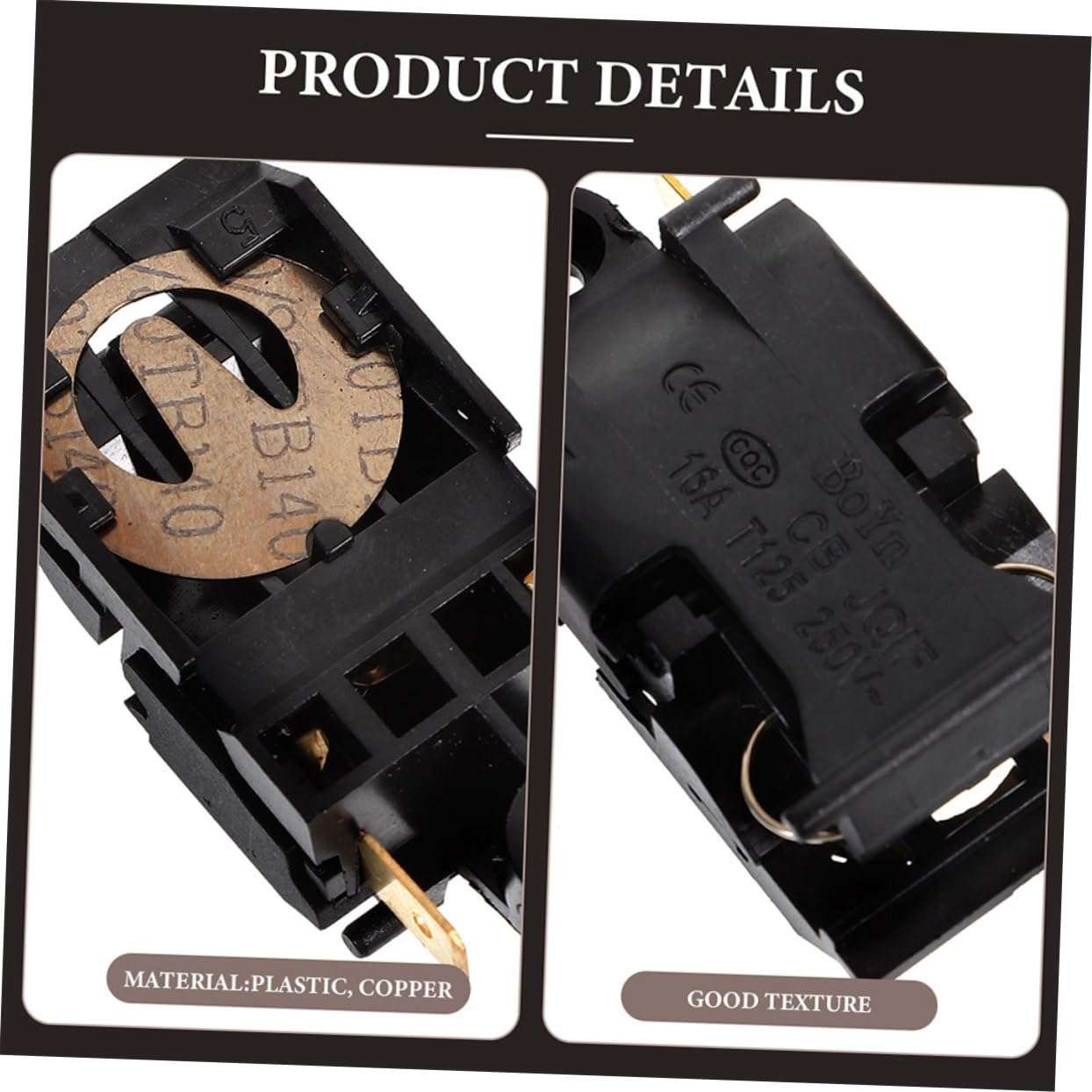 CATIEBYE Universal 16A Electric Kettle Temperature Control Thermostat Replacement Switch 6