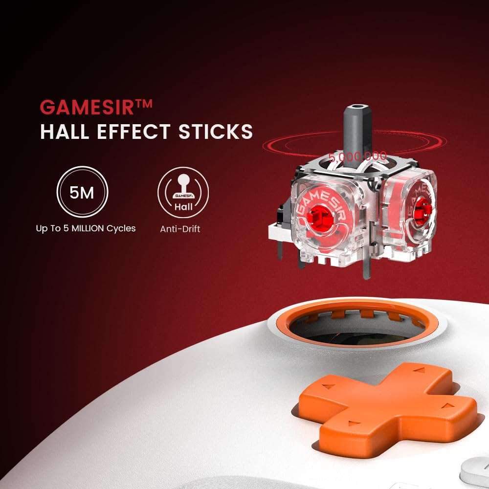 GameSir T7 Wired Controller for Xbox Series X|S, Xbox One & Windows 10/11, Plug and Play Gaming Gamepad with Hall Effect Joysticks/Hall Trigger, 3.5 mm Audio Jack - White 3