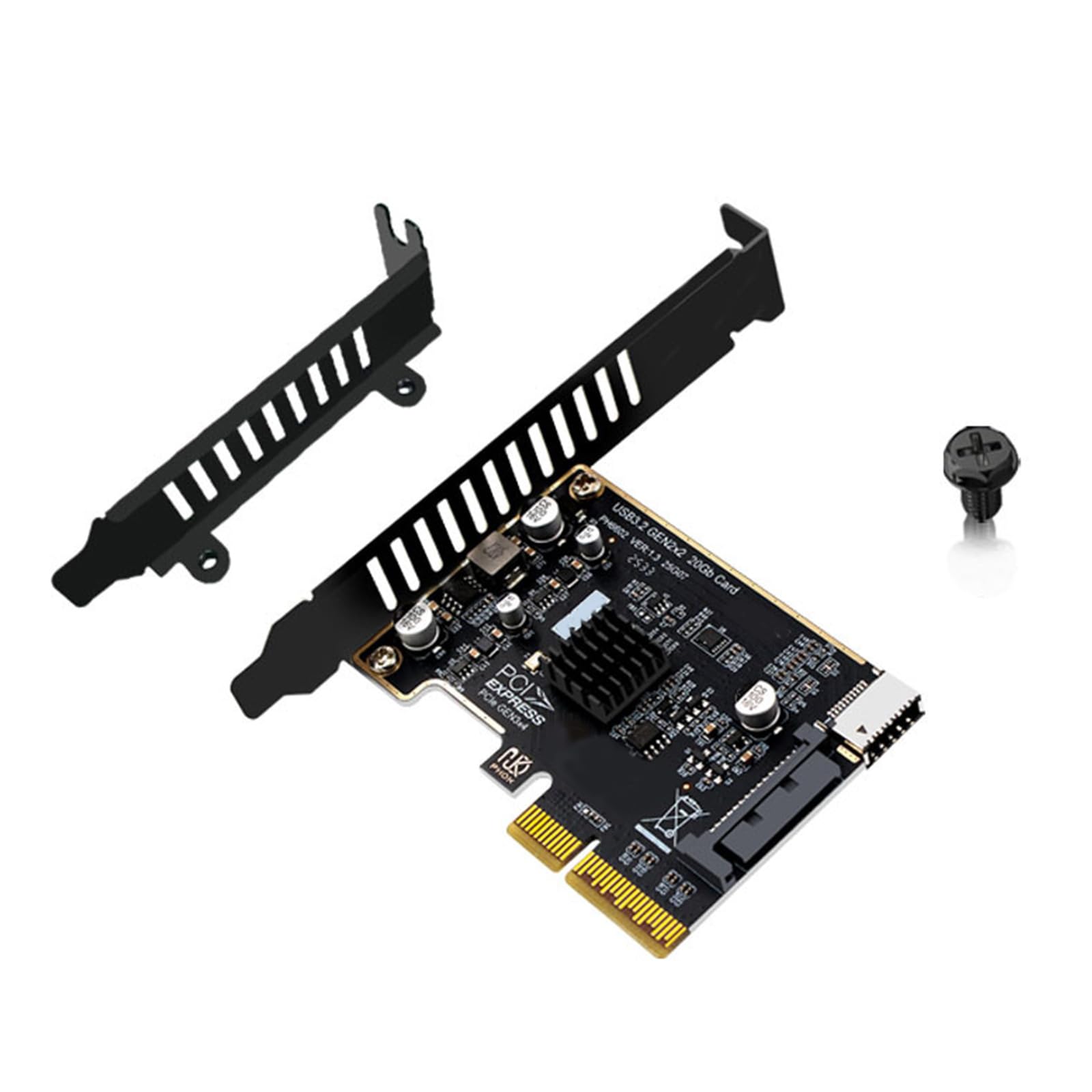 Whoasyst Fast Speed USB 3.2 Gen 2 Type E Front Panel Converter PCIExpress 4X Slot 20Gbps Transfer Adapter 6