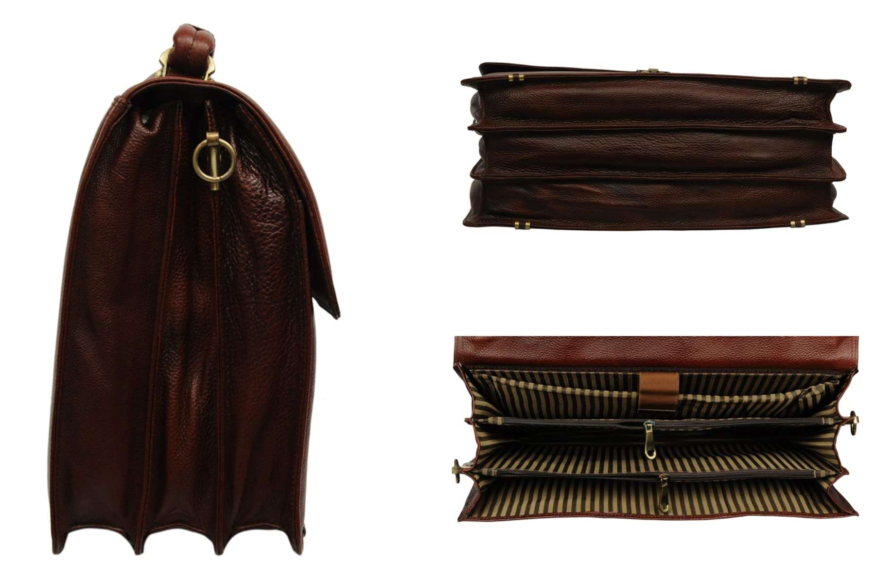 BAG JACK Andromedae Genuine Leather Laptop Upto 17 Inches Macbook Pro Briefcase Men Office Travelling Documents Storage Carry On Handle Shoulder Strap Suitcase 5