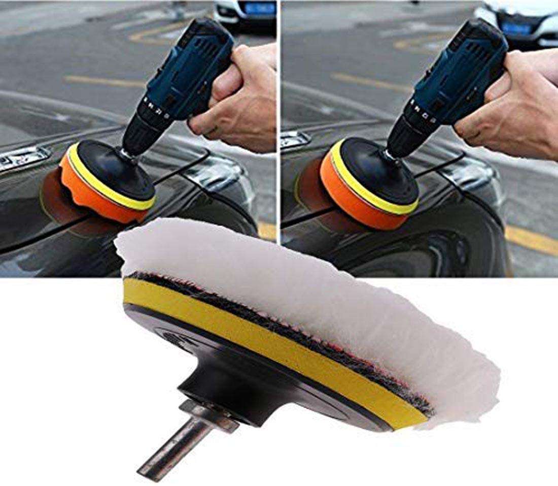 DIY Crafts 1 Set, 4 Pcs Kits, 3'' Car & Motorbike Care High Gross Wax Polishing Buffing Pad Kit Car Polishing Buffer Set with Drill Adapter for M10 Connector Drill Accessories f (1 Set, 4 Pcs Kits) 5