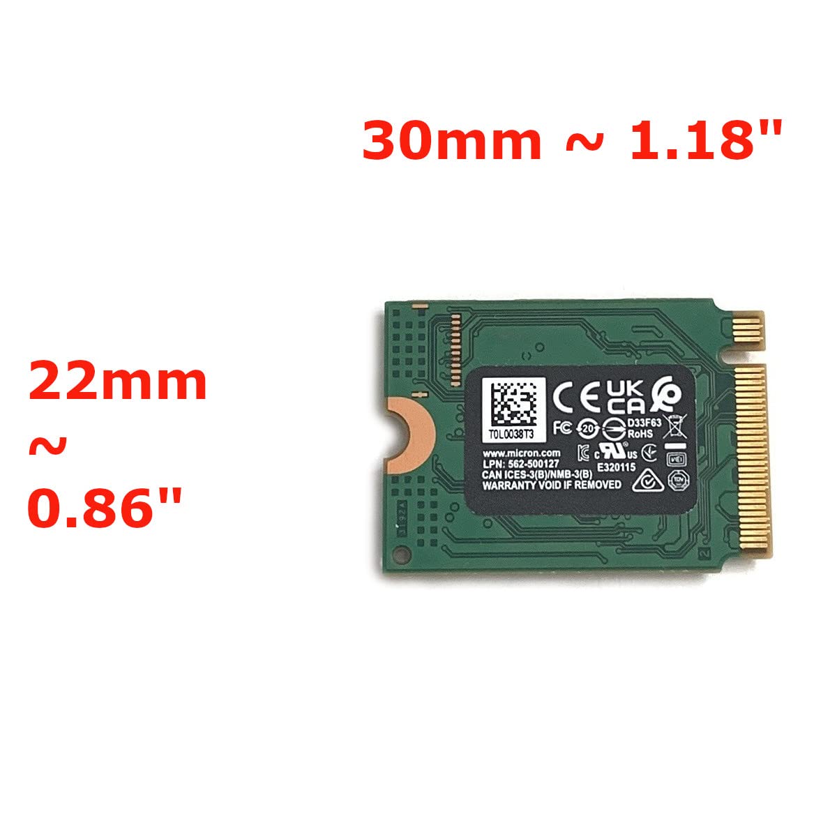 Micron SSD 1TB M.2 2230 30mm NVMe PCIe 4.0 Gen4 x4 MTFDKBK1T0TFK 2450 Series Solid State Drive for PS5 Dell HP Lenovo Laptop Desktop Ultrabook Surface Steam Deck 2