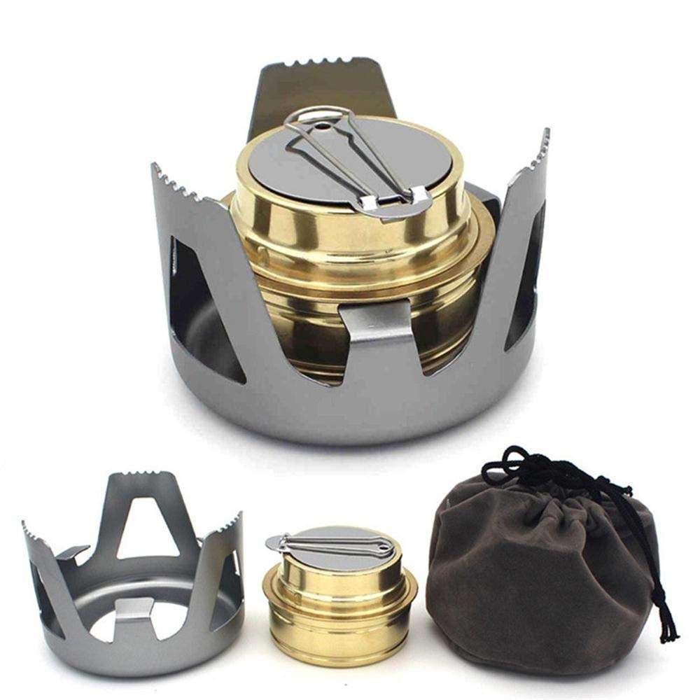 Keweis Portable Outdoor Mini Alcohol Stove Burner Ultralight Camping Cookware Set for Outdoor Camping, Hiking, Backpacking, Picnic 1