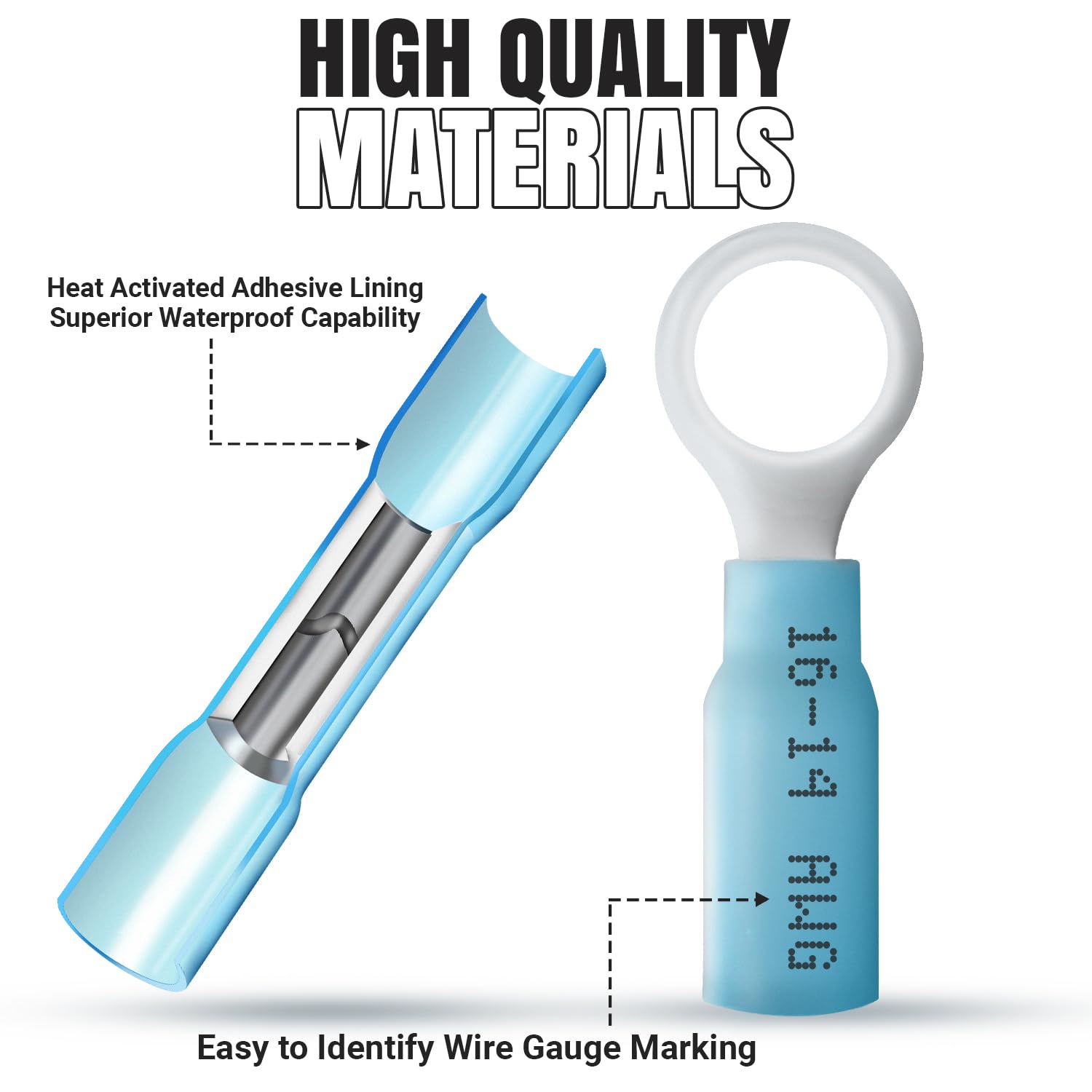 TMH 360 Pcs Crimping Tool for Heat Shrink Connectors Marine Grade Heat Shrink Wire Connectors, Waterproof Butt Connector AWG 22-10 Electrical Ring Fork Spade Splice 4