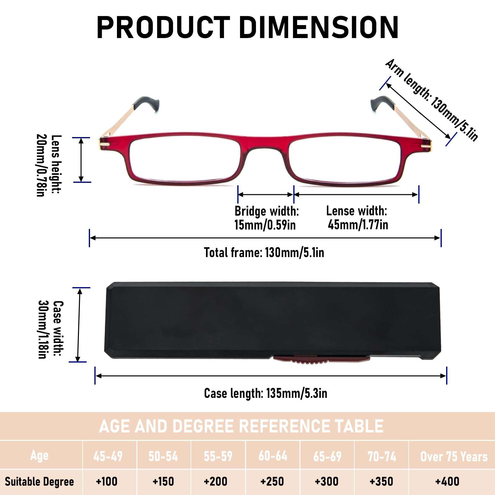 REAVEE Folding Reading Glasses for Men Women Ultra Thin Blue Light Blocking Anti UV/Eyestrain Computer TR90 Slim Foldable Portable Readers with Compact Flat Case, Red +3.0 4