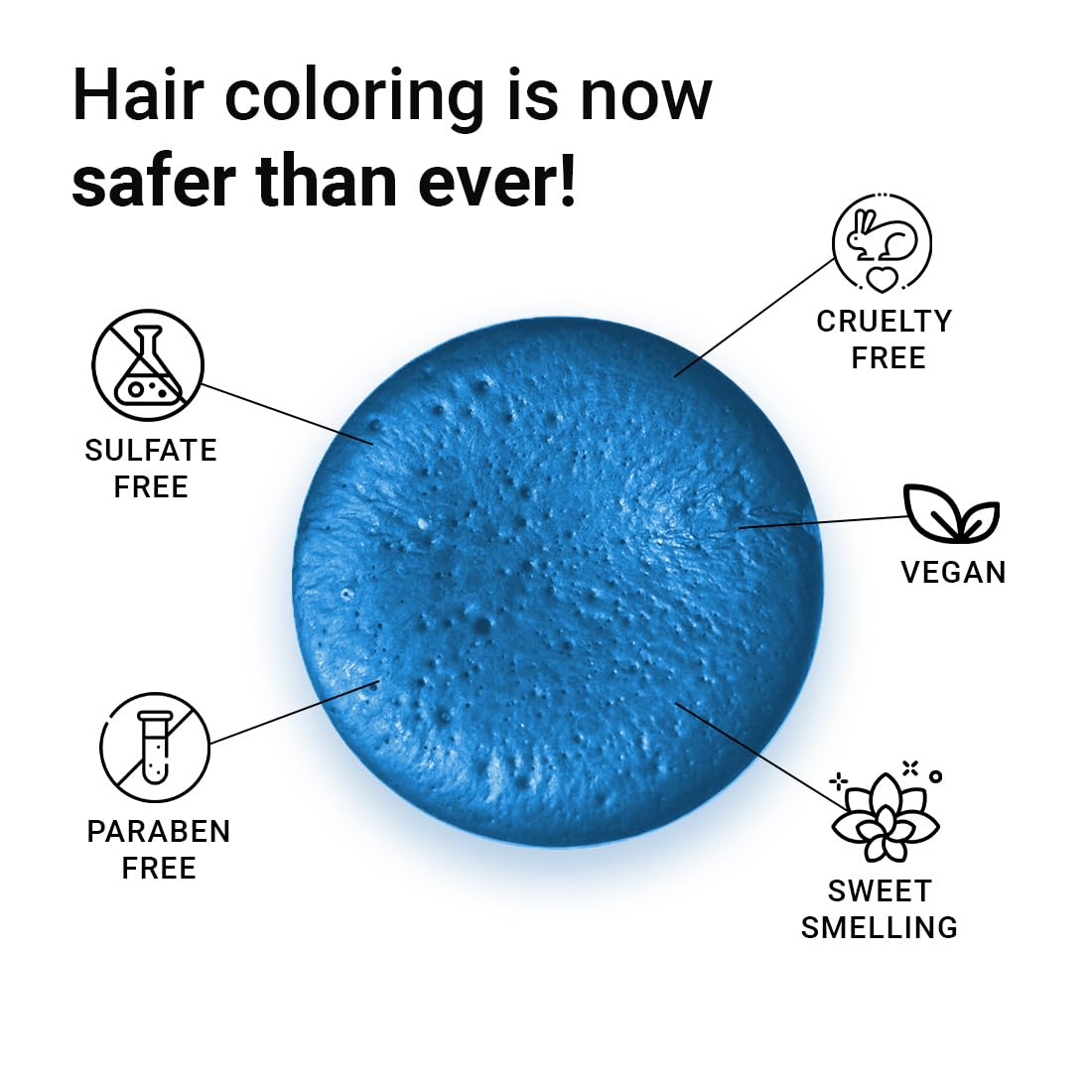 Nishman Professional Hair Color Spray | Cruelty, Peroxide & Ammonia Free |Suitable For Daily Use | Unisex Temporary Hair Color - Blue | 150 ML 6