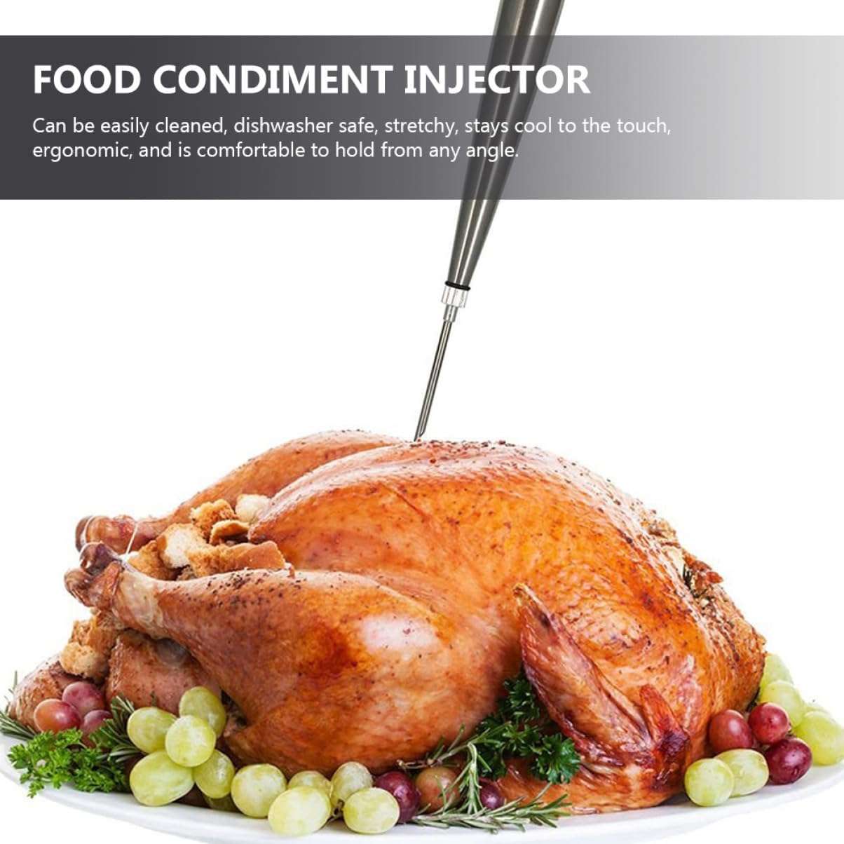 PRETYZOOM 2 Sets Turkey Needle Set Injector Injection Mallet Pounder Mixer Turkeys Chomps Turkey Kitchen Tool Marinade Injecting Tool Kitchen Gadget Oil Suction Pump 4