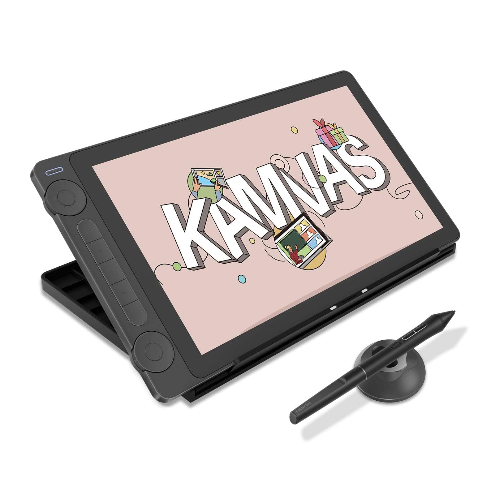 2024 HUION Kamvas 13 (Gen 3) Drawing Tablet with Screen,13.3" Full-laminated Art Tablet with Anti-sparkle Canvas Glass, 99% sRGB, PenTech 4.0, 16384 Pen Pressure, Dual Dial for PC, Mac, Android, Black 1