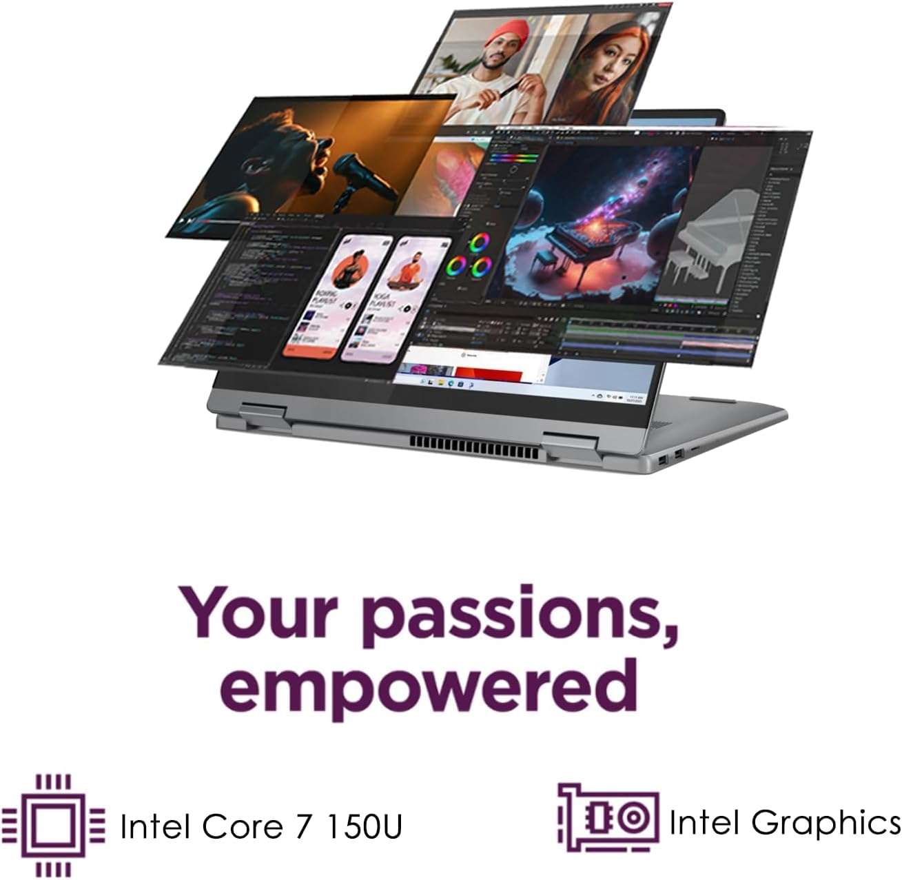 Lenovo Flex 5 2-in-1 Laptop, 14" WUXGA Touchscreen IdeaPad Laptop, Intel Core i7, FHD Webcam, Windows 11 Pro, Digital Pen, Office 365 6