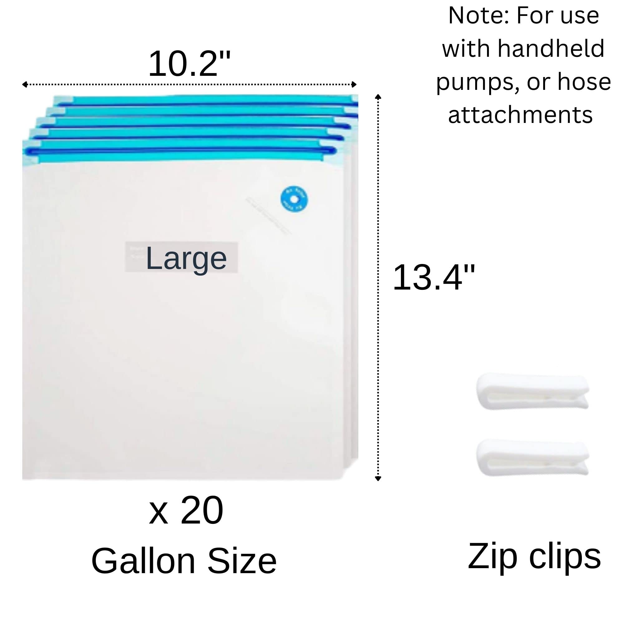 SousBear Reusable Gallon Vacuum Zipper Bags, 20count 10x13 Inch, Resealable Vac Storage, Sous Vide Bags, Meal Prep, Heavy Duty, BPA Free for use with handheld pump 6