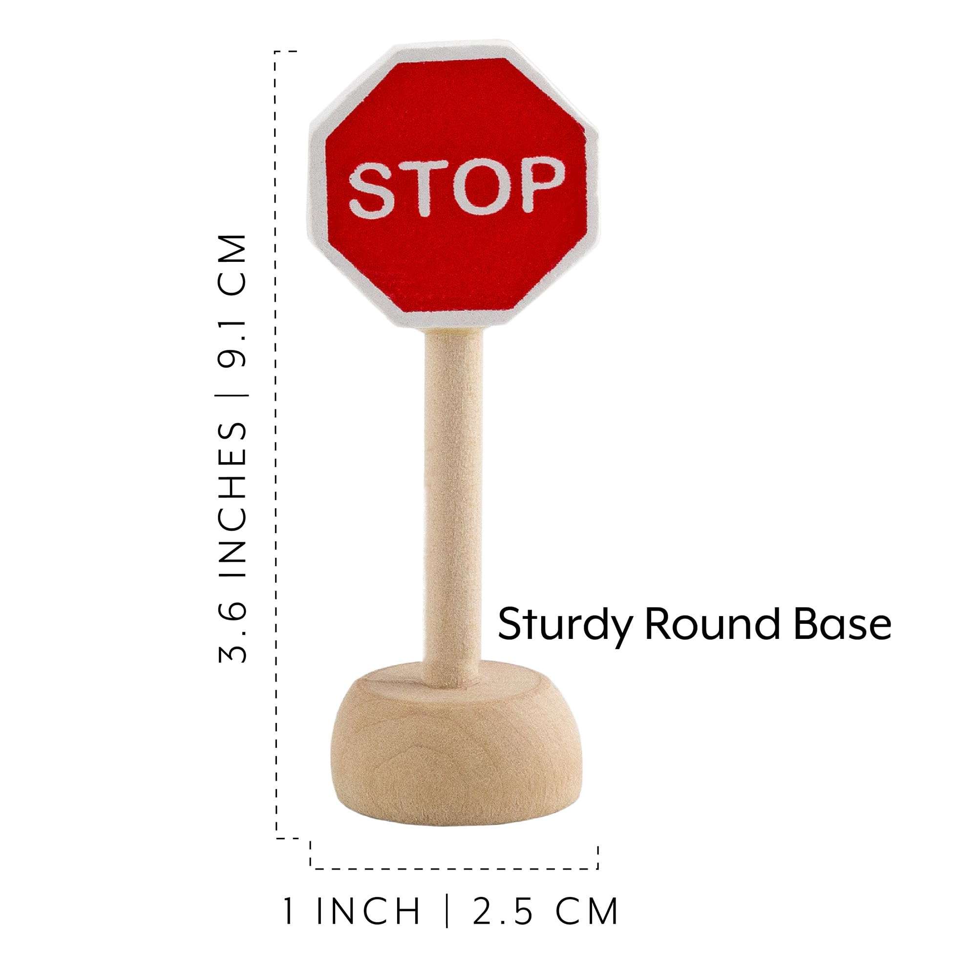 Attatoy Kids Wooden Street Signs Playset (14-Piece Set), Wood Traffic Signs Perfect for Car & Train Set 6