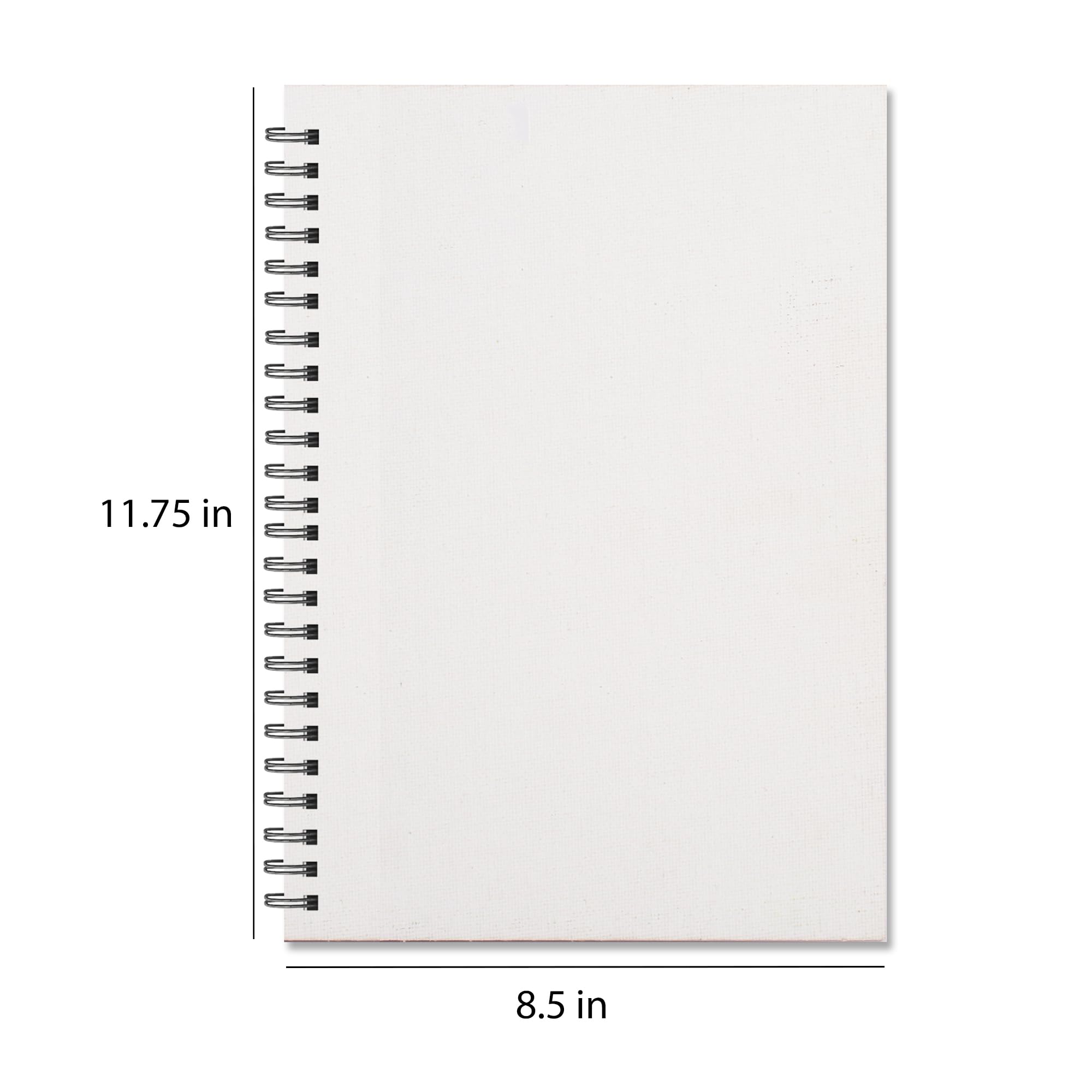 Little Birdie Art Story Paintable Canvas Wiro Bound Plain Notebook Portrait A4 90gsm 120 Pages|Notebook with Canvas Cover for DIY Painting and Decoration | For Professional & Hobby Artists, Beginners 3