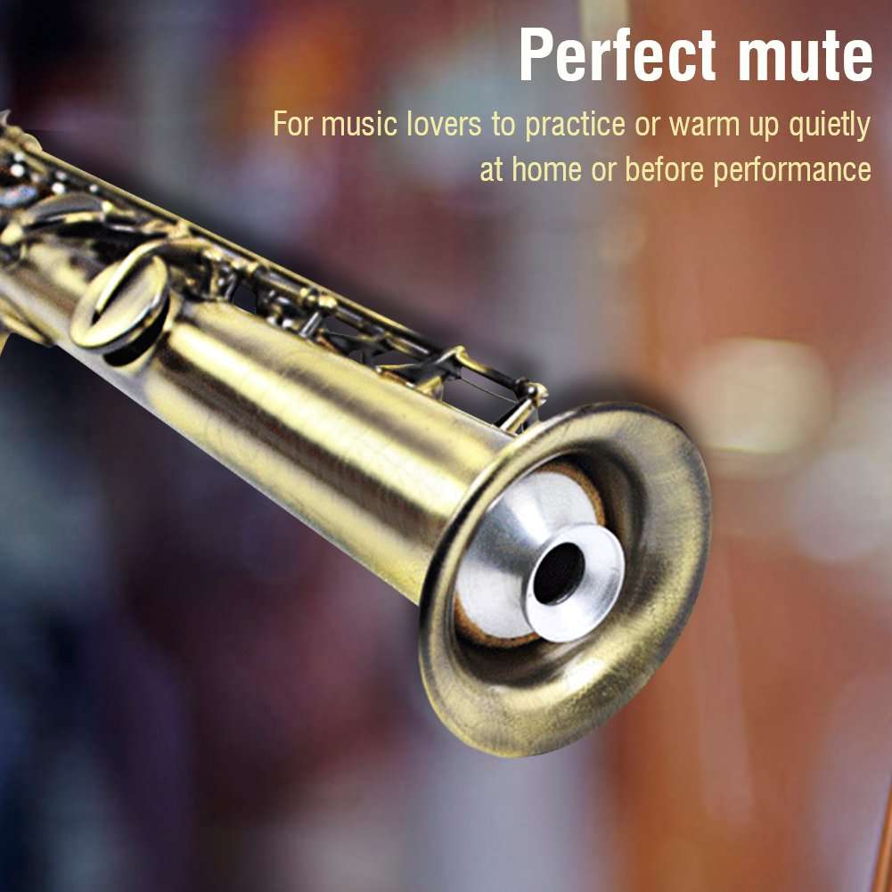 Tenor Sax Mute Eujgoov Aluminum Alloy Saxophone Sound Dampener Silencer Accessory for Tenor Saxophone 5