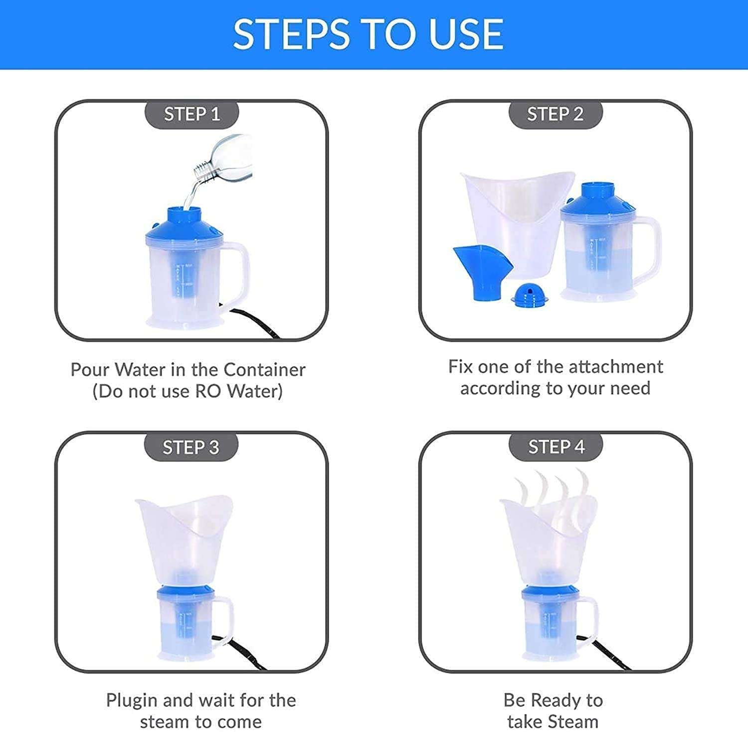 DEETTO 3 in 1 Steam Vaporizer for Cough and Cold Steamer Vaporiser and Steam Inhaler Vaporizer (Multi-colour) 2