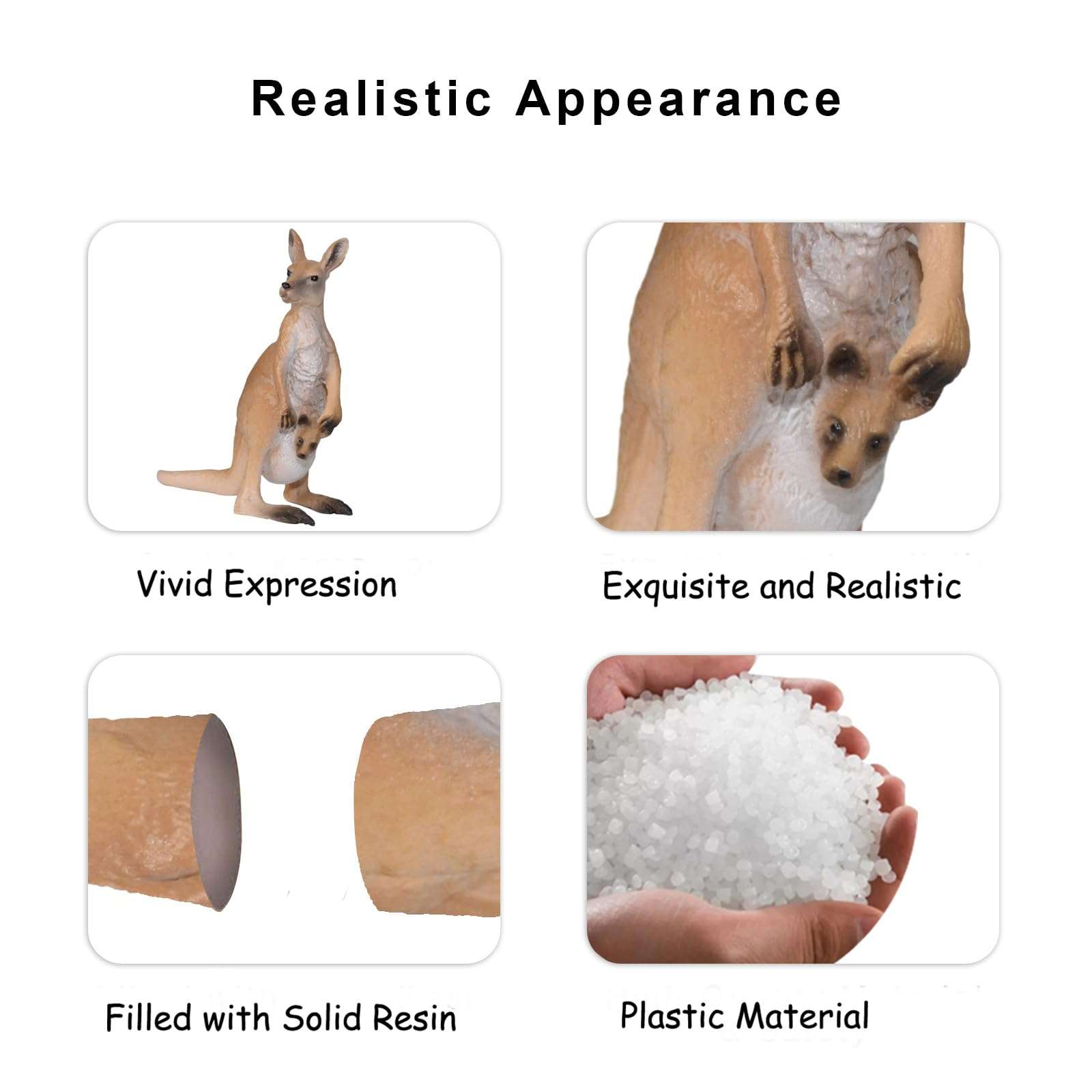 Andux Realistic Animals Figures Toys Marine Life Wild Jungle Learning Educational Playset FZDW-03 (Kangaroo) 4