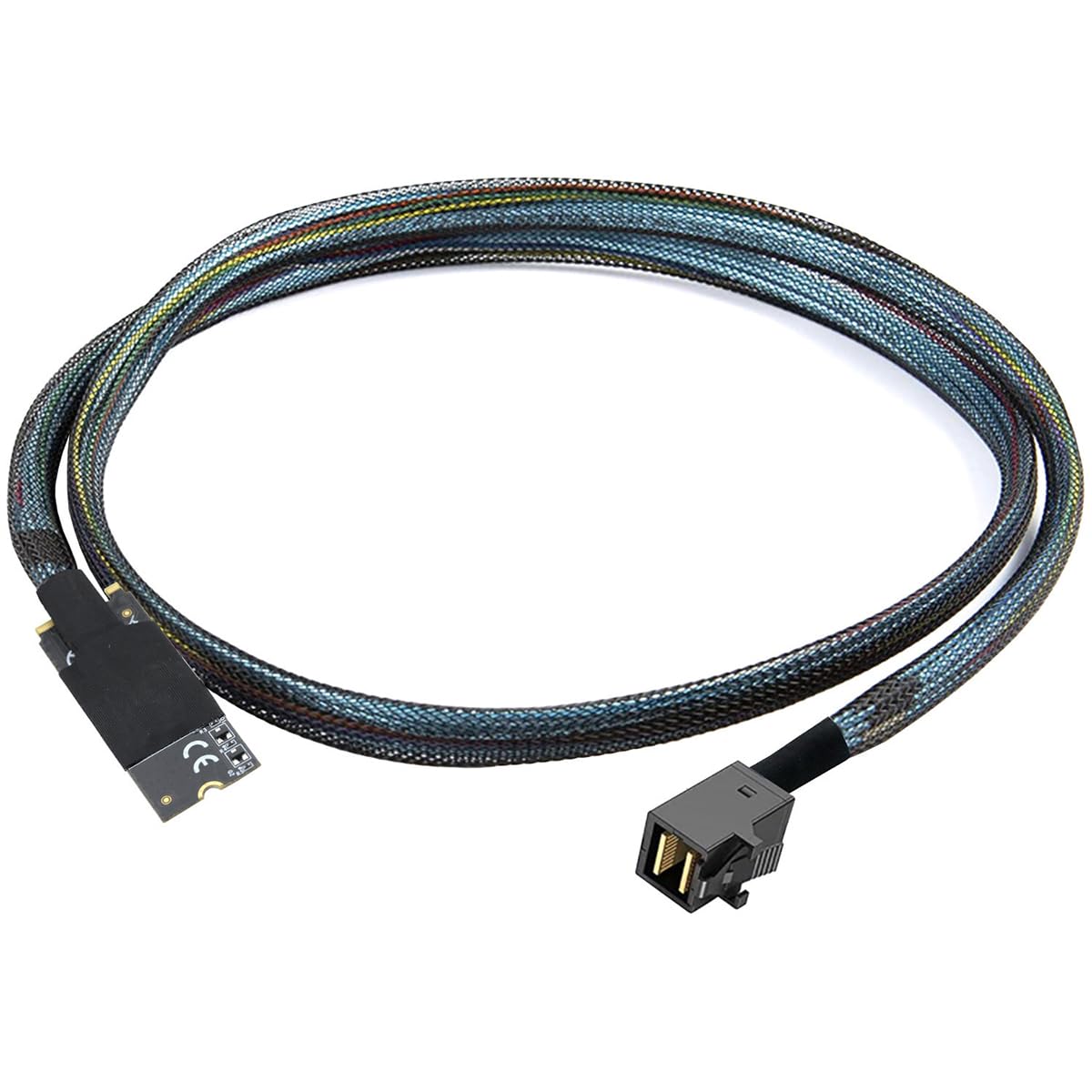 AoQhir M.2 (M-Key) to SAS SFF-8643 HD Cable,High-Speed Plug and Play Server Data Cable Compatible with RAID Controller, U.2 NVMe SSD, Storage Expansion (0.5M/19.68in) 4