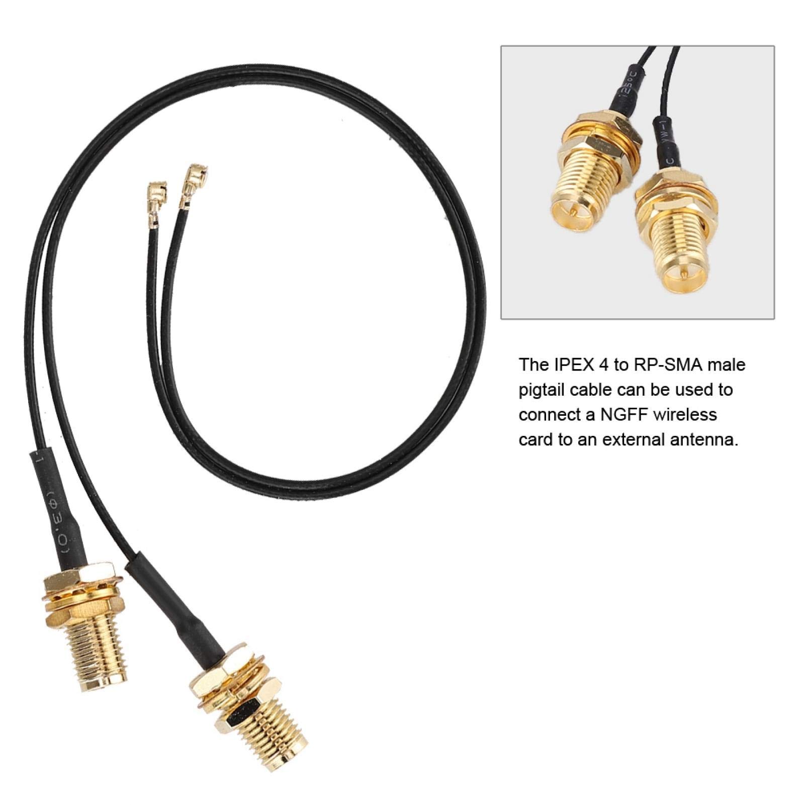 IPX4 Connection Cable, 4PCS Wireless m.2/NGFF Network Card Cable SMA Head, Compatible with WLAN Card for Intel 9260NGW/7265AC/9650AC/BCM94360 3