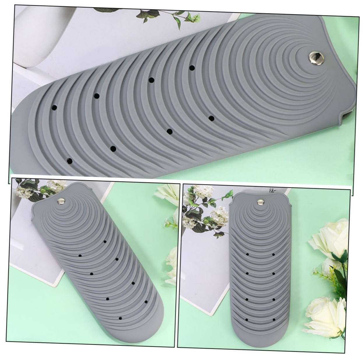 Didiseaon 2pcs Heat Mats for Hair Tools Silicone Curling Iron Holder Heat Mat for Hair Tools Grey Holder 4
