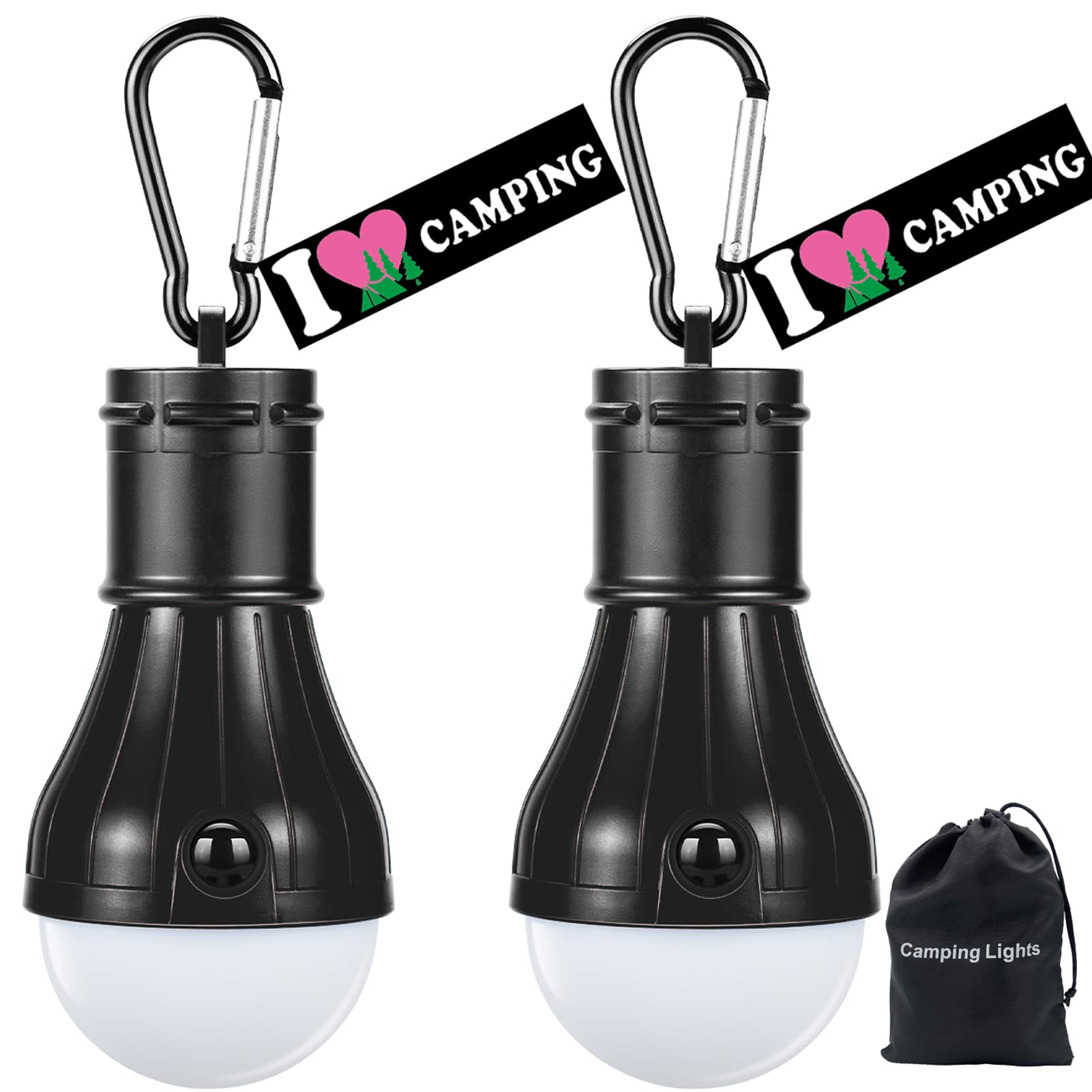 LED Camping Light [2 Pack] Doukey Portable LED Tent Lantern 4 Modes for Backpacking Camping Hiking Fishing Emergency Light Battery Powered Lamp Camping Essentials Tent Accessories 1