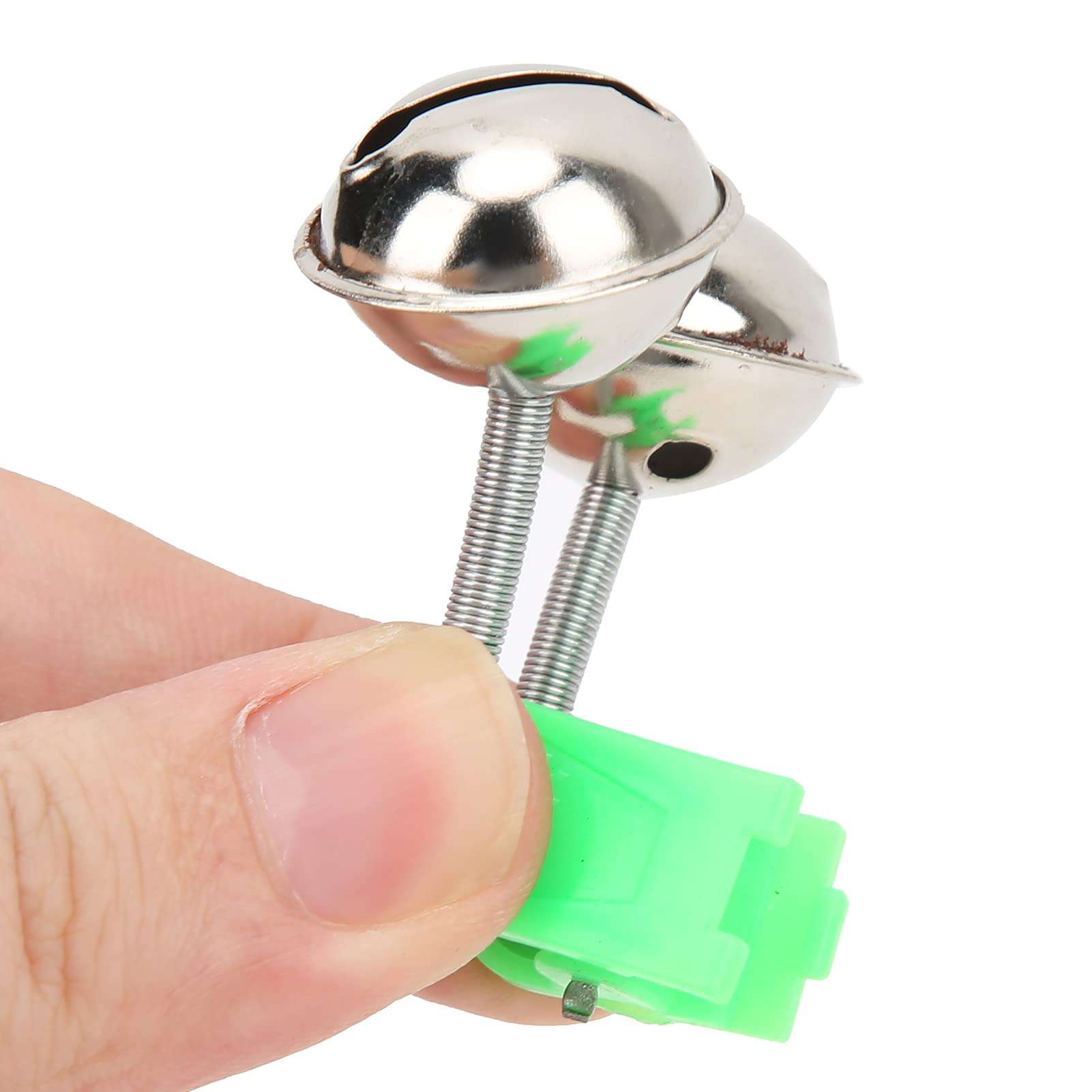 VGEBY 5Pcs Fishing Rings Fishing Pole Fish Bite Lure Alarm Alert Twin Ding Rod Tip Clip Fishing Green 3